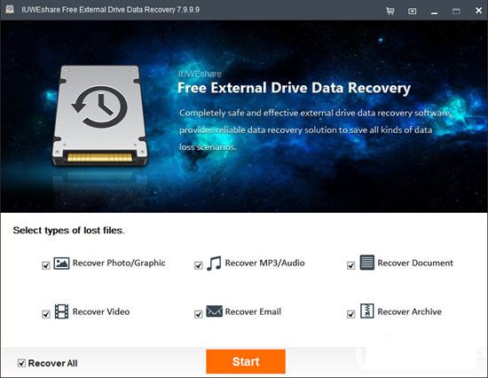 IUWEshareFree External Drive Data Recovery