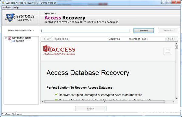 SysTools Access recovery(Access数据库恢复软件)