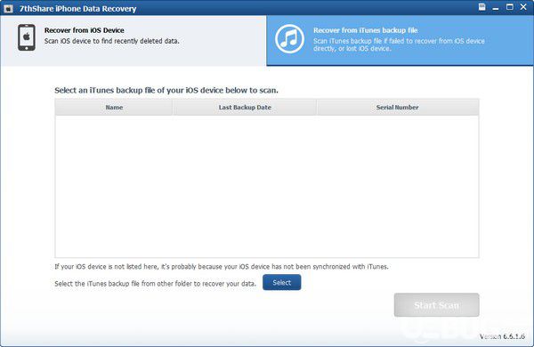 7thShare iPhone Data Recovery(苹果数据恢复软件)