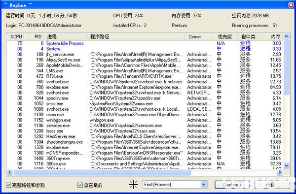 Daphne(任务管理器)v2.07绿色中文版