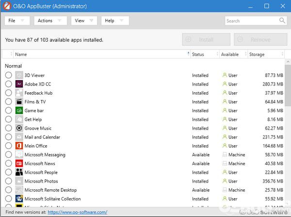 O&O AppBuster(win10应用删除软件)