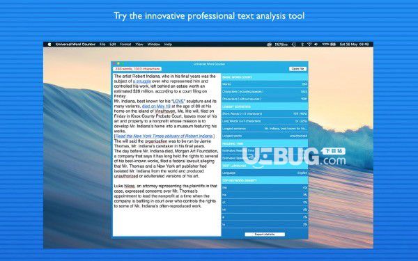 Universal Word Counter(文本分析软件)v1.2 Mac版【3】