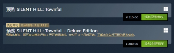 《寂静岭Townfall》预购开启：Steam国区售价310元！